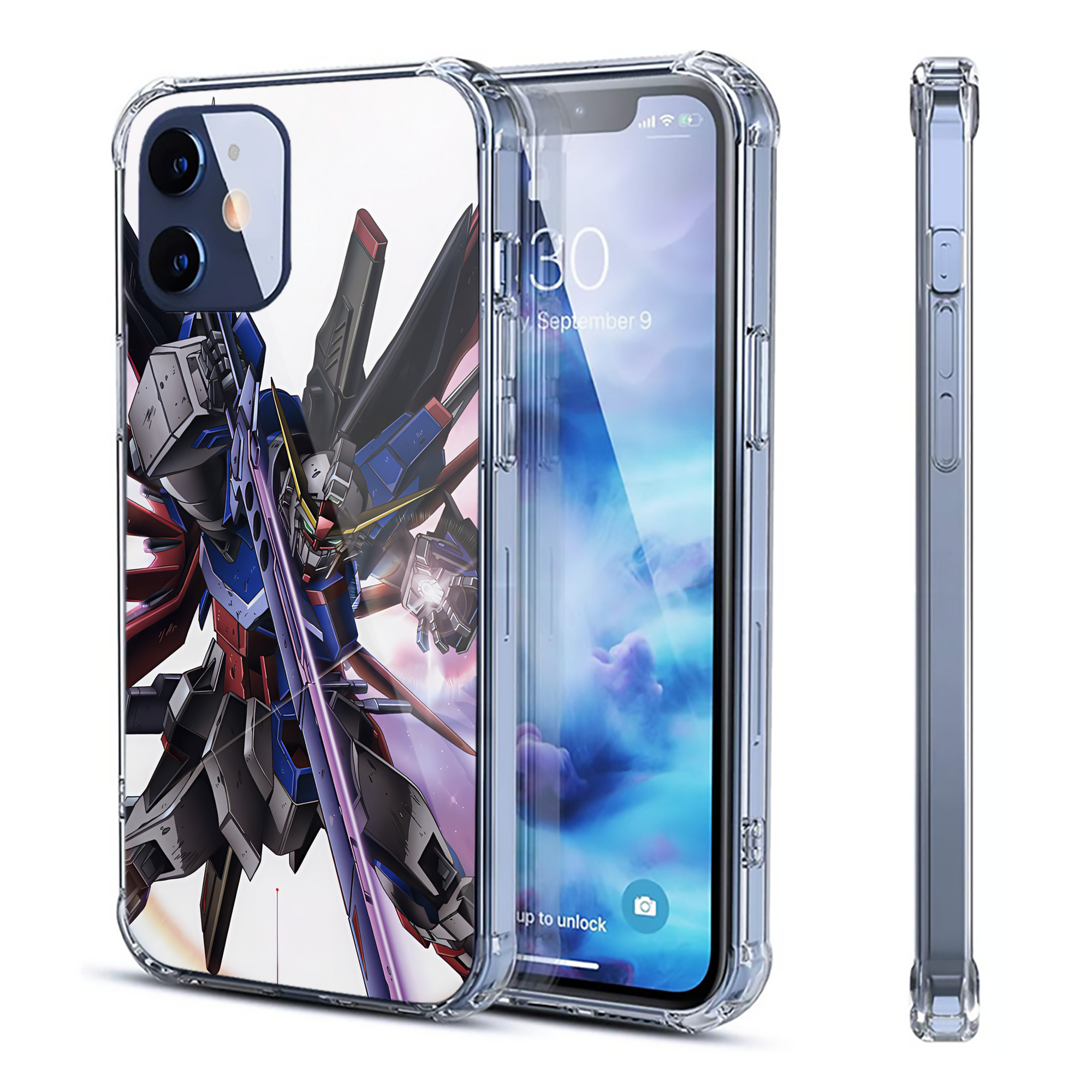 （画像用） 機動戦士ガンダム Mobile Suit Gundam 【iPhone 12シリーズ対応】透明スマホケース（クリアソフトケース）